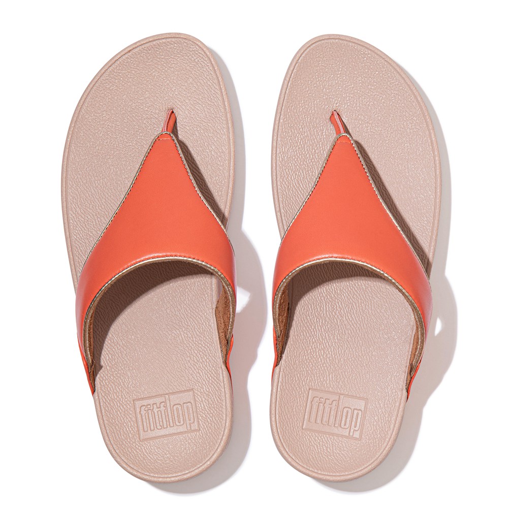 Fitflop Womens Sandals Coral Pink - Lulu Pop-binding Leather - KF5463298